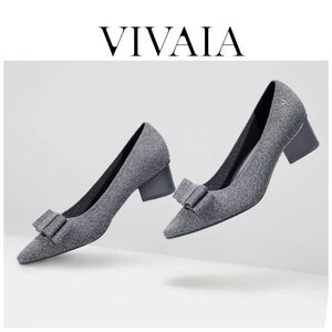 Vivaia Collection Heels Titli Pointed-Toe Bow Heels in Grey